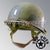 WWII US Army Reproduction M1C Paratrooper Airborne Helmet Swivel Bale Shell and Liner with 505th PIR Officer Pathfinder Camouflage Emblem
