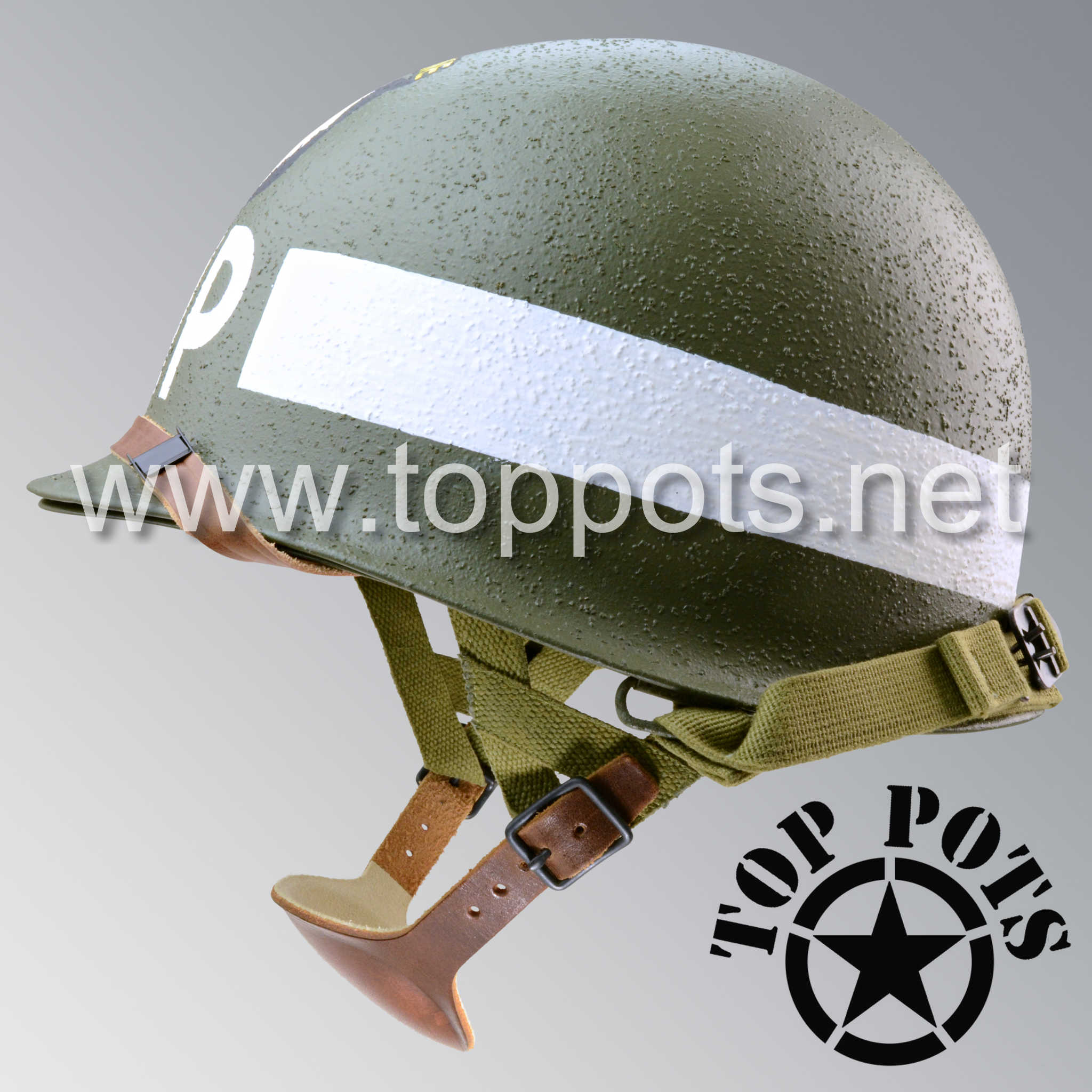 WWII US Army Restored Original M1C Paratrooper Airborne Helmet Swivel - Top Pots WWII US Army Restored Original M1C Paratrooper Airborne Helmet Swivel - Top Pots