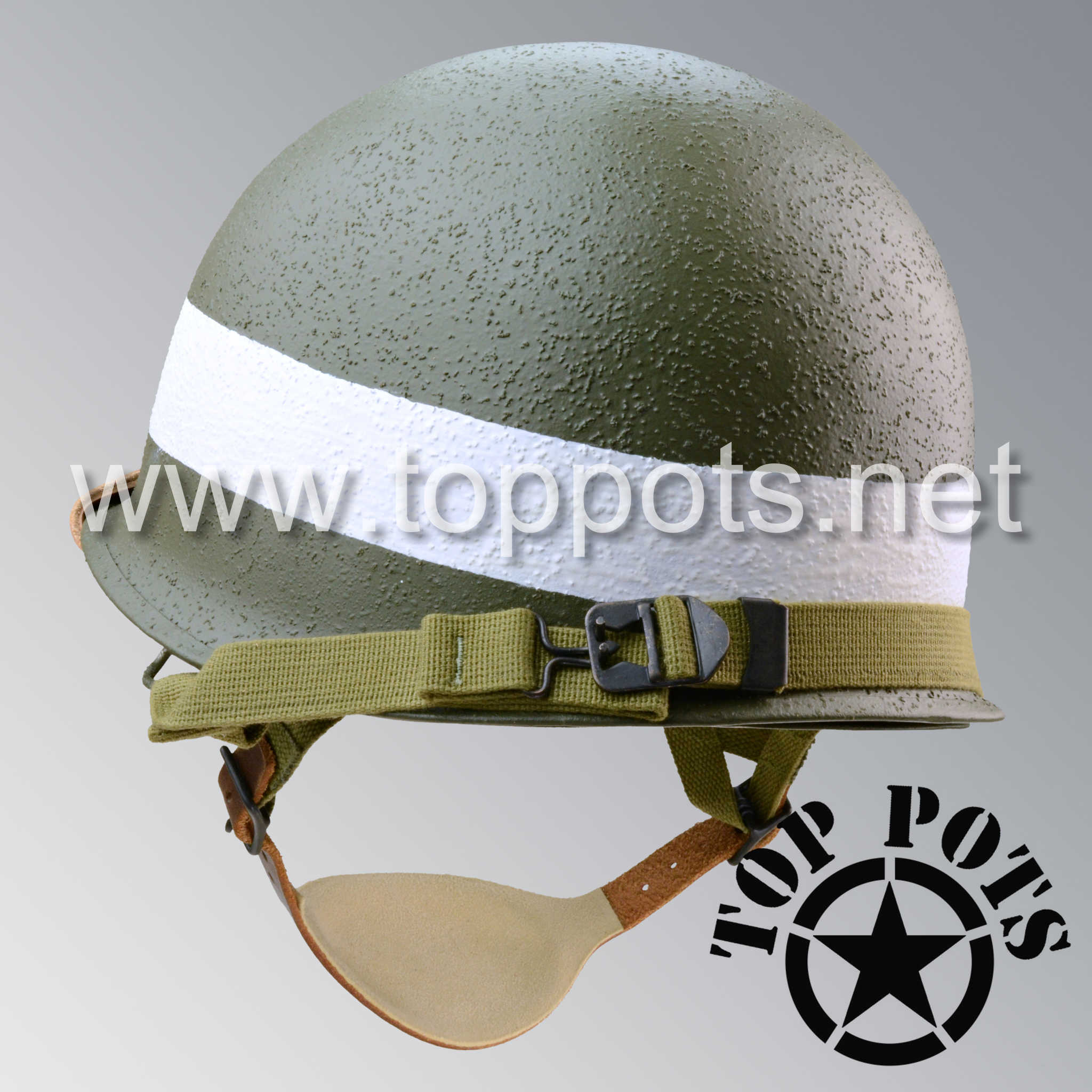WWII US Army Restored Original M1C Paratrooper Airborne Helmet Swivel - Top Pots WWII US Army Restored Original M1C Paratrooper Airborne Helmet Swivel - Top Pots