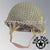 WWII US Army Aged Original M1C Paratrooper Airborne Helmet Swivel Bale Shell and Liner with 504th PIR NCO Emblem with Net