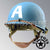 WWII US Army Reproduction M1C Paratrooper Airborne Helmet Swivel Bale Shell and Liner with Captain America Emblem