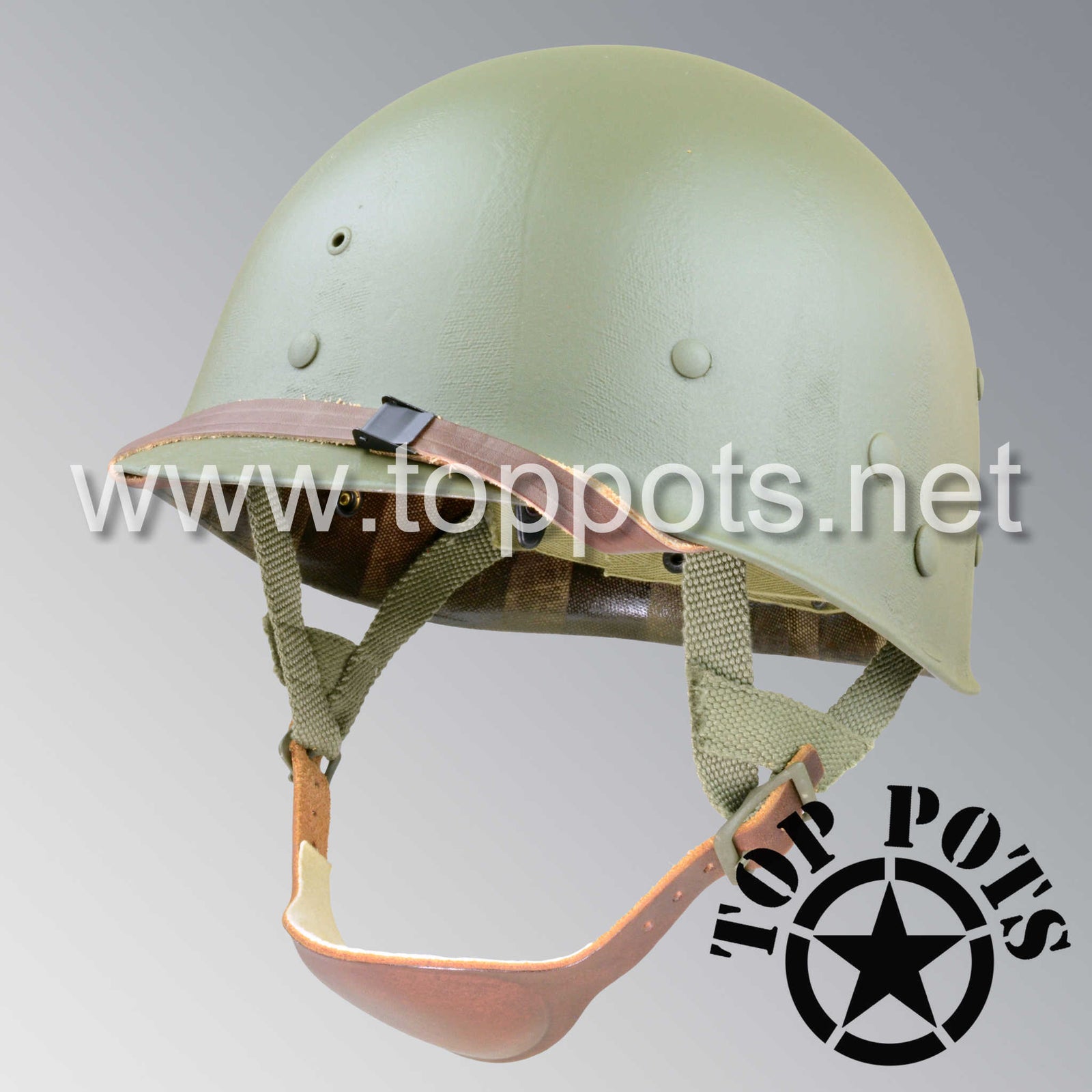 WWII US Army Restored Original M1C Paratrooper Airborne Helmet Liner with Westinghouse A Straps