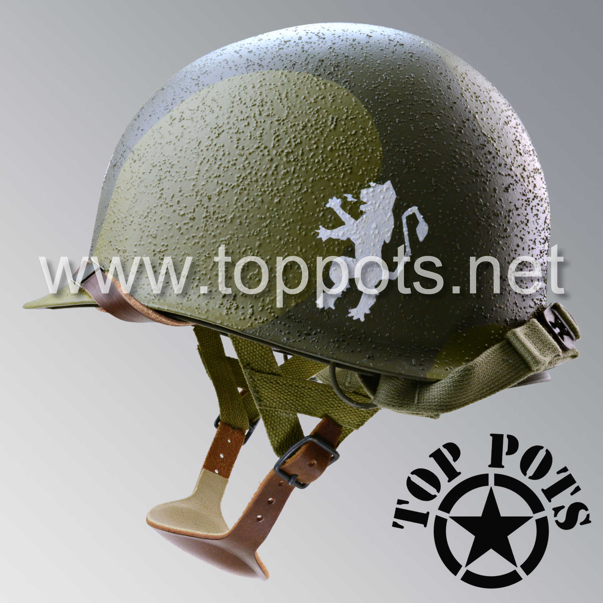 WWII US Army Restored Original M2 Paratrooper Airborne Helmet D Bale S - Top Pots WWII US Army Restored Original M2 Paratrooper Airborne Helmet D Bale S - Top Pots