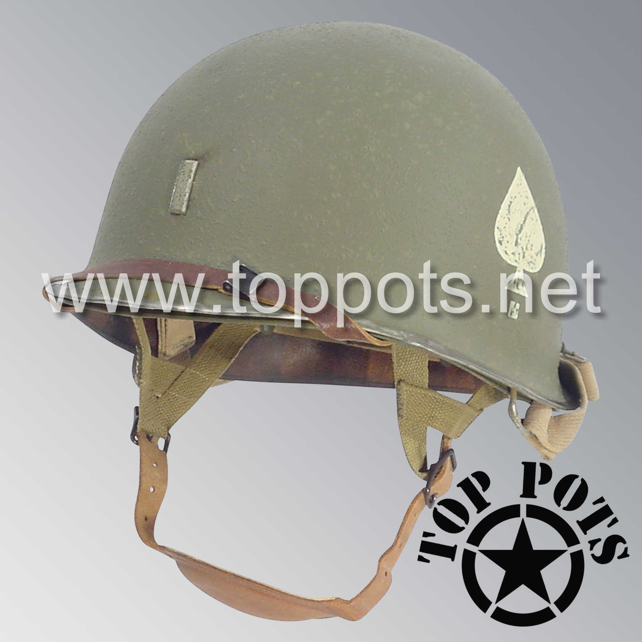 WWII US Army Aged Original M2 Paratrooper Airborne Helmet D Bale