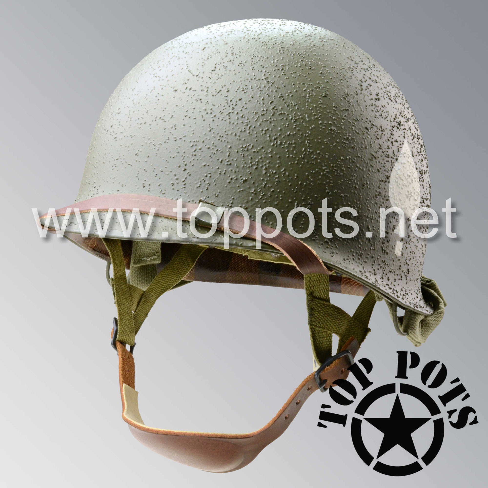 WWII US Army Restored Original M2 Paratrooper Airborne Helmet D Bale Shell and Liner with 506th 2nd Battalion PIR Emblem