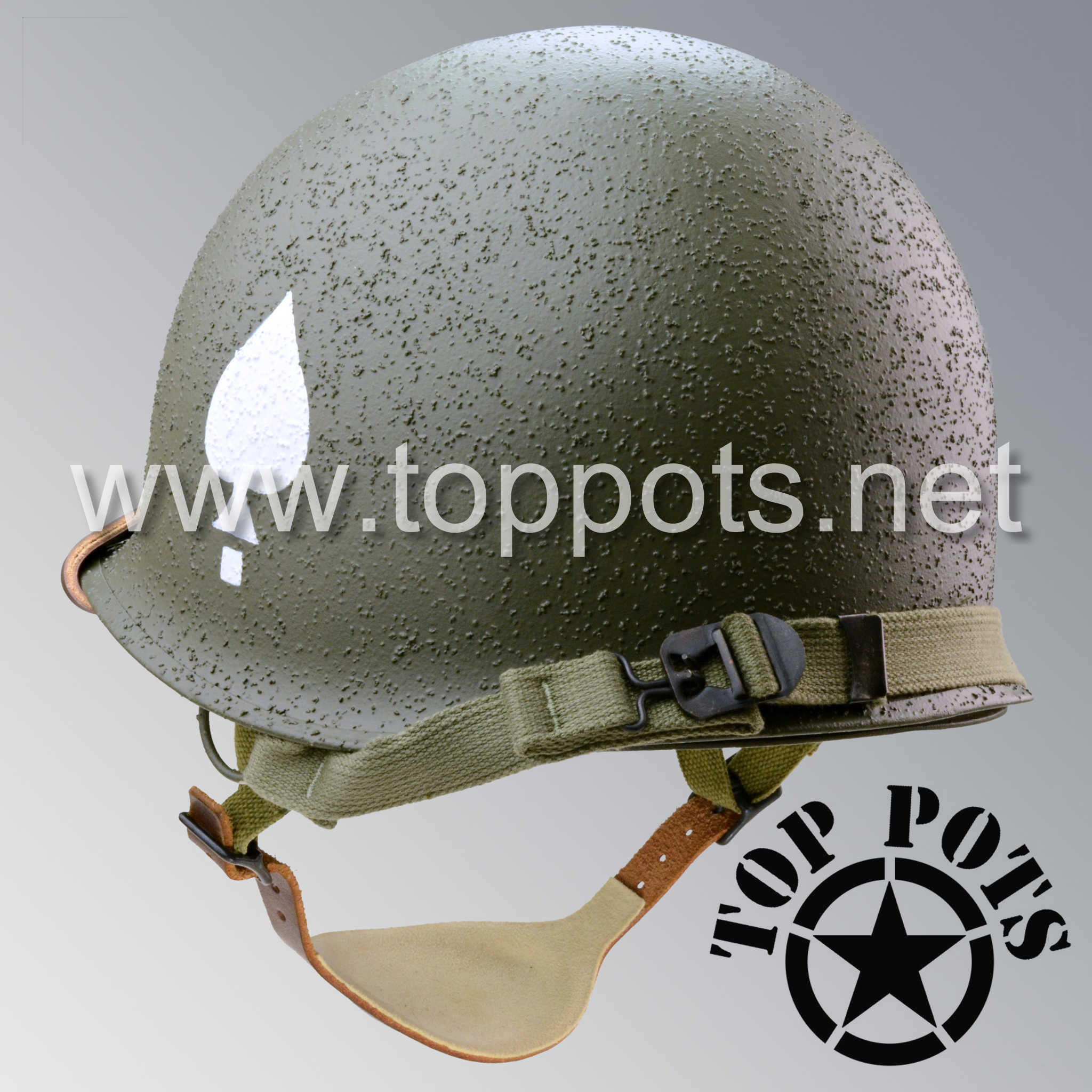 WWII US Army Restored Original M2 Paratrooper Airborne Helmet D Bale S - Top Pots
