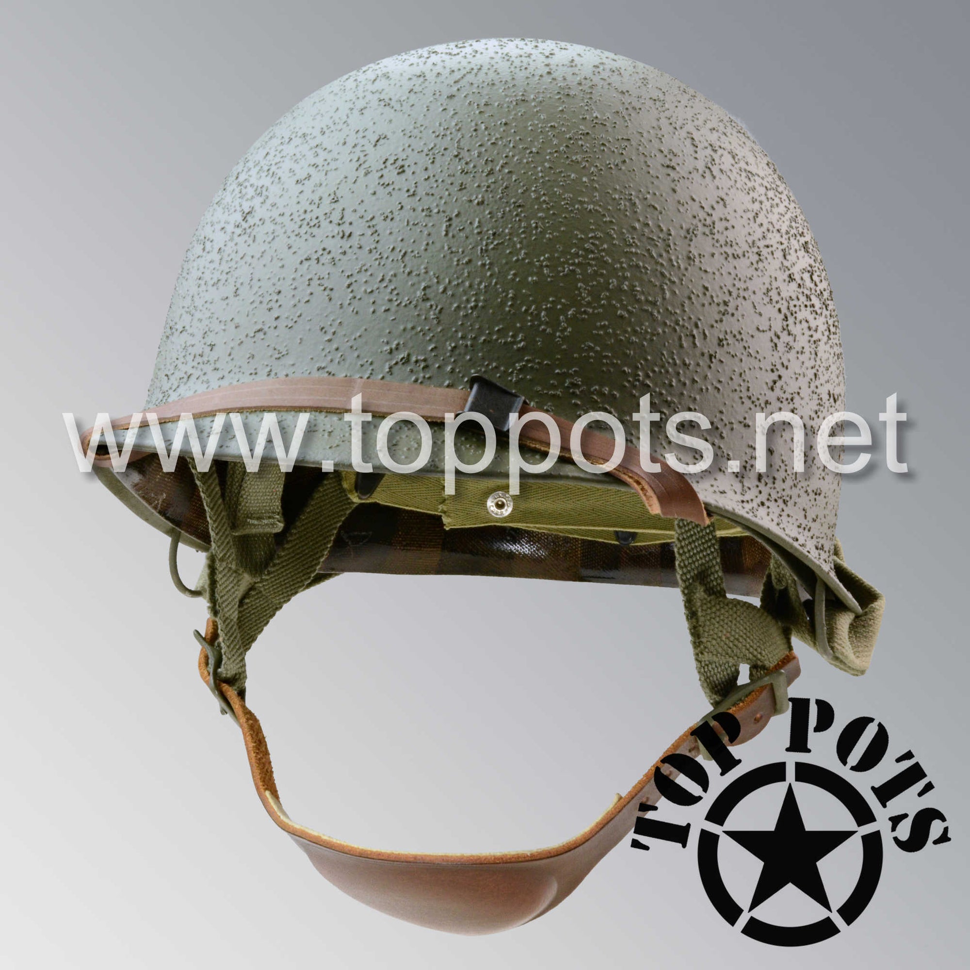 WWII US Army Restored Original M2 Paratrooper Airborne Helmet D Bale Shell and Liner with Westinghouse A Straps