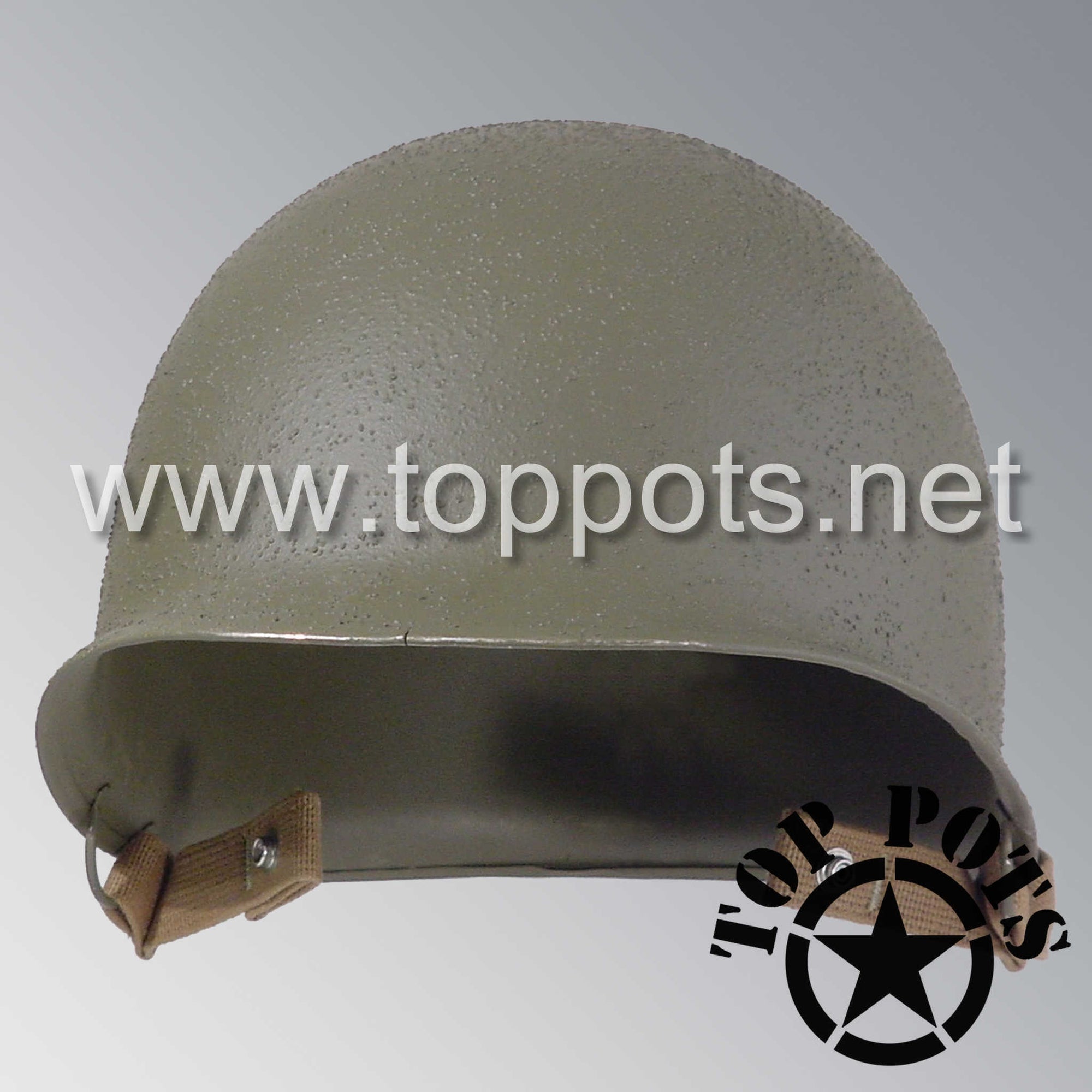 WWII US Army Restored Original M2 Paratrooper Airborne Helmet D Bale Shell with Chinstraps