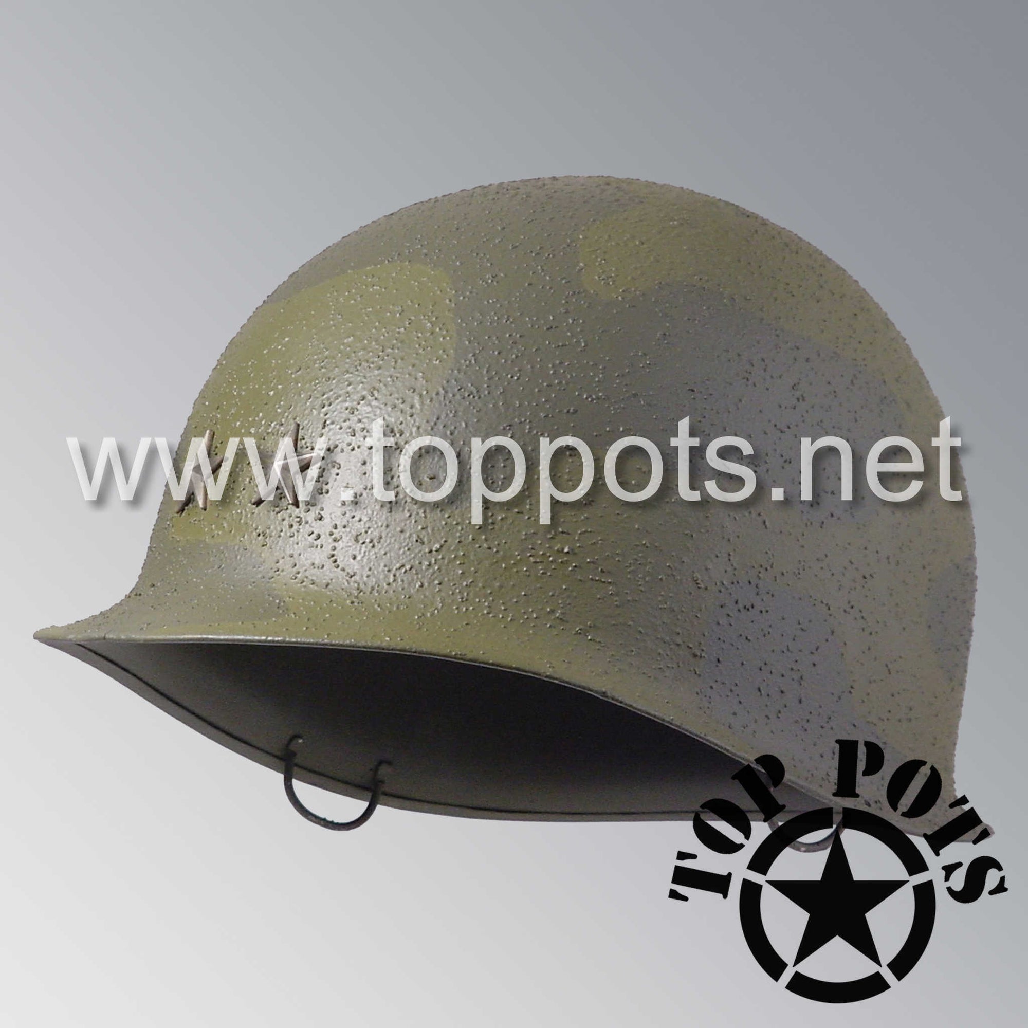 WWII US Army Restored Original M2 Paratrooper Airborne Helmet D Bale Shell with General Ridgeway 82nd Airborne Division Emblem
