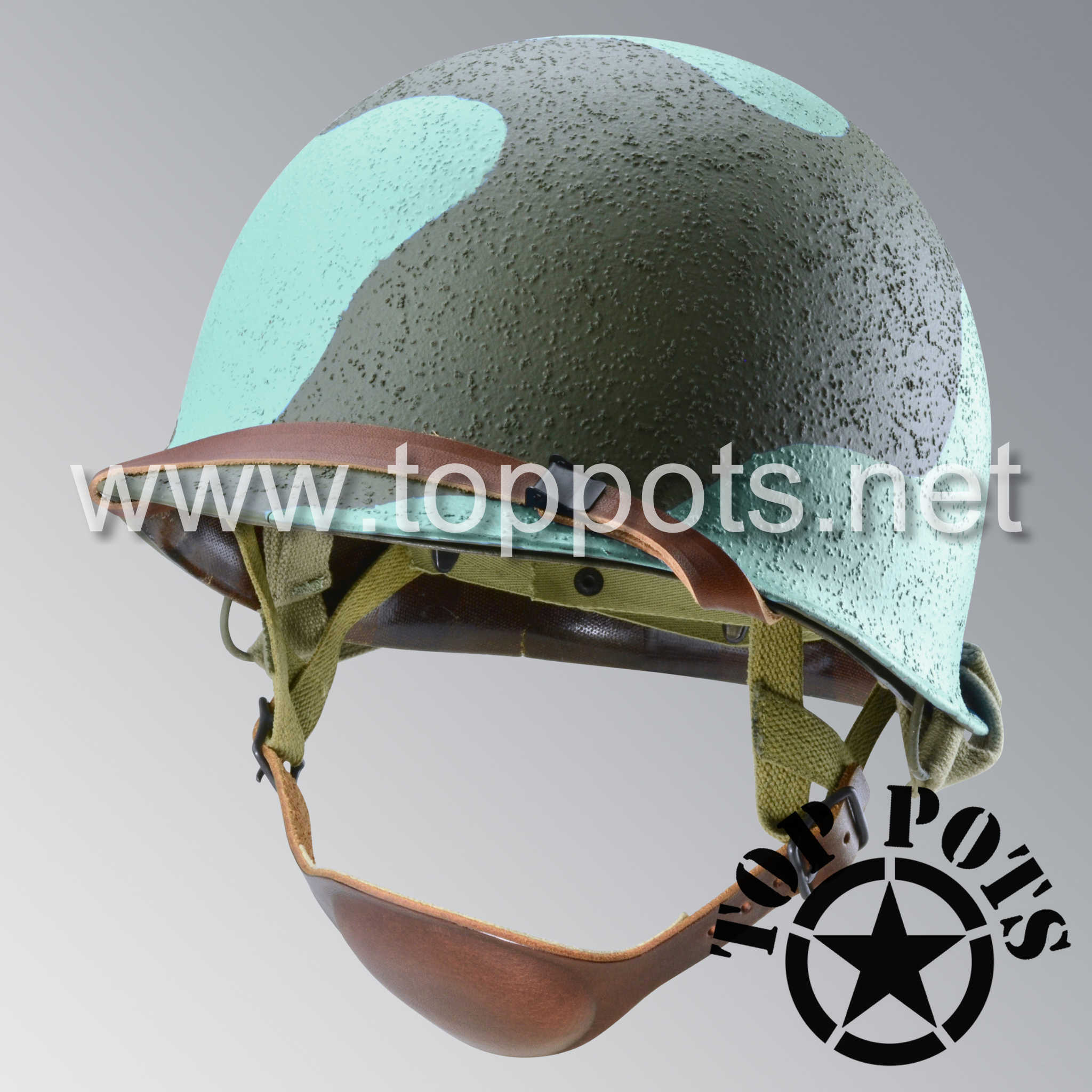 WWII USMC Marine Corps M2 Para Marine Paratrooper Airborne Helmet D Ba - Top Pots WWII USMC Marine Corps M2 Para Marine Paratrooper Airborne Helmet D Ba - Top Pots