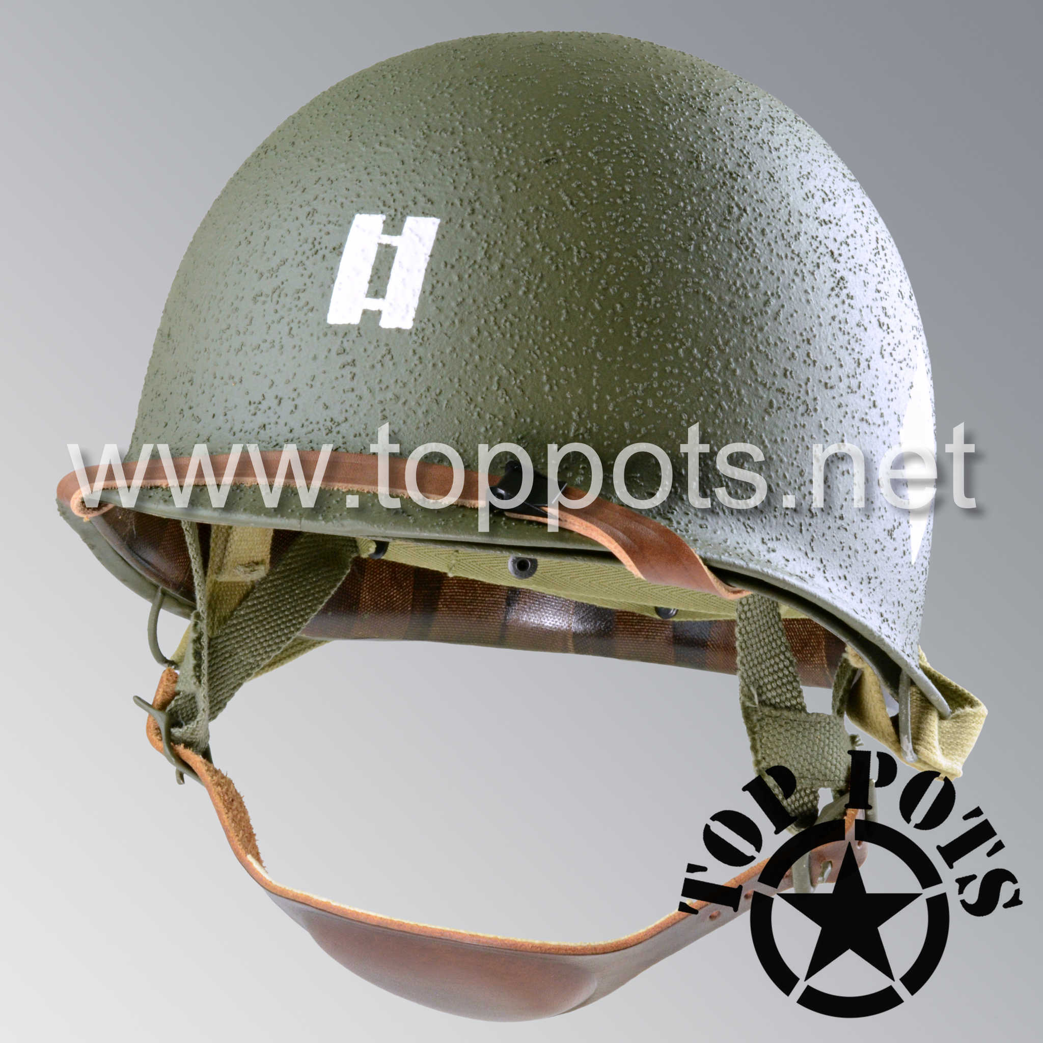 WWII US Army Restored Original M2 Paratrooper Airborne Helmet D Bale S - Top Pots WWII US Army Restored Original M2 Paratrooper Airborne Helmet D Bale S - Top Pots