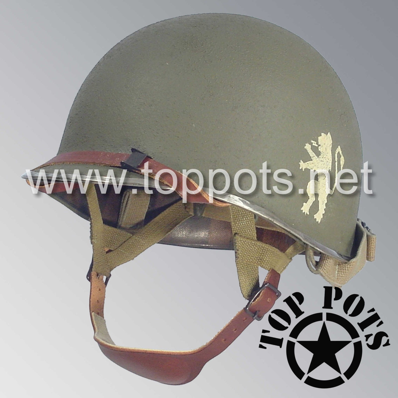 WWII US Army Aged Original M2 Paratrooper Airborne Helmet D Bale Shell and Liner with 505th PIR Officer Emblem