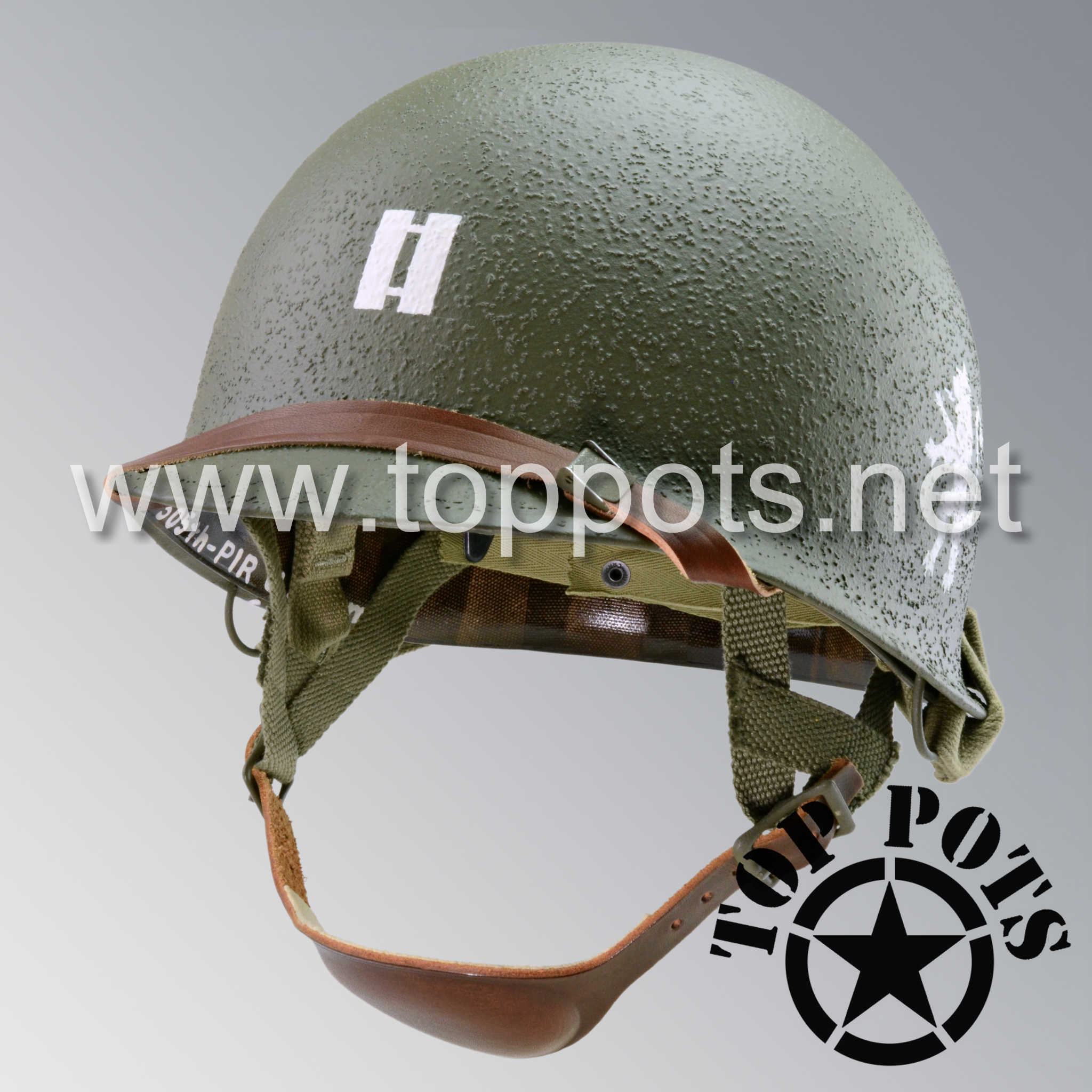 WWII US Army Restored Original M2 Paratrooper Airborne Helmet D Bale S -  Top Pots