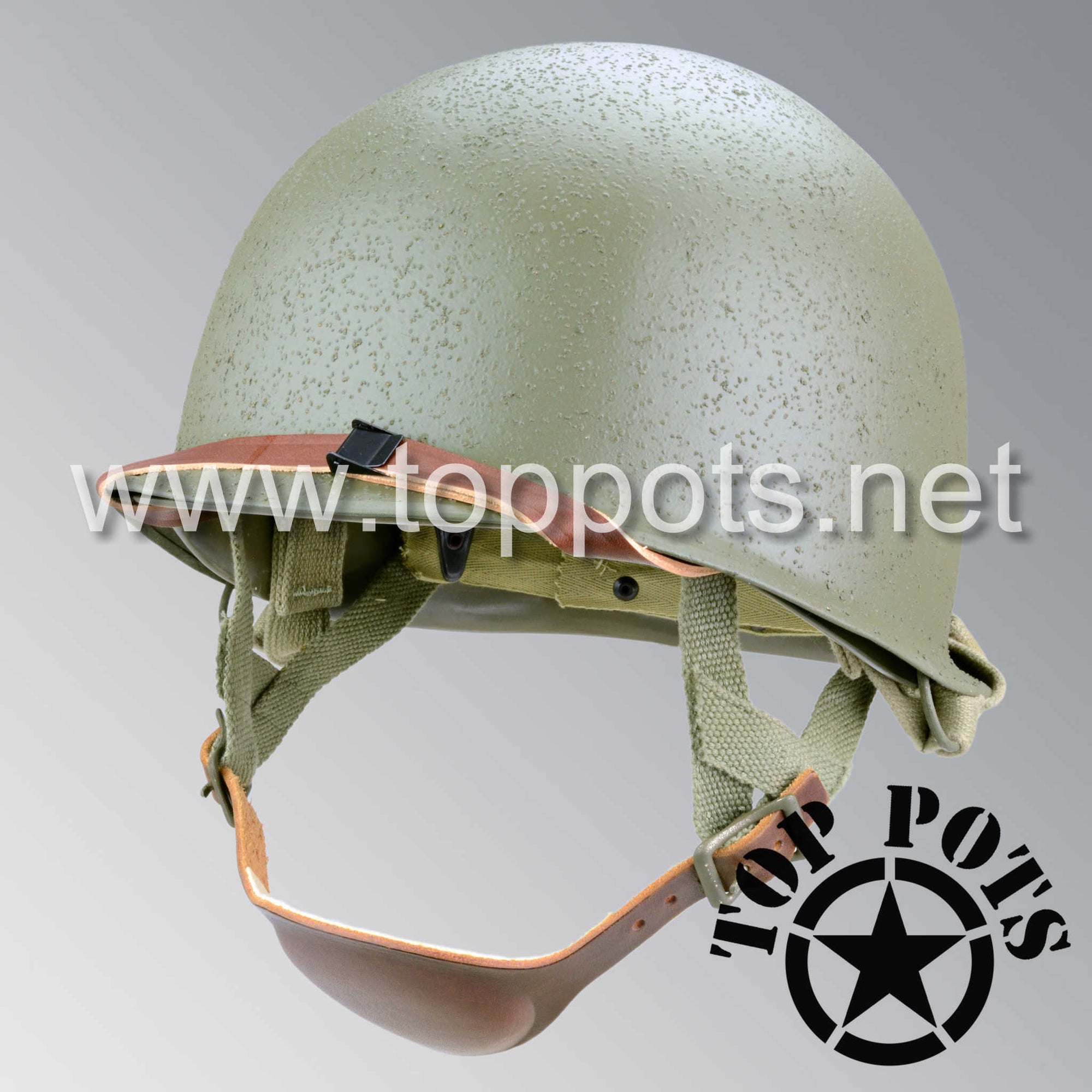 WWII US Army Reproduction M2 Paratrooper Airborne Helmet D Bale Shell and Liner with Westinghouse A Straps