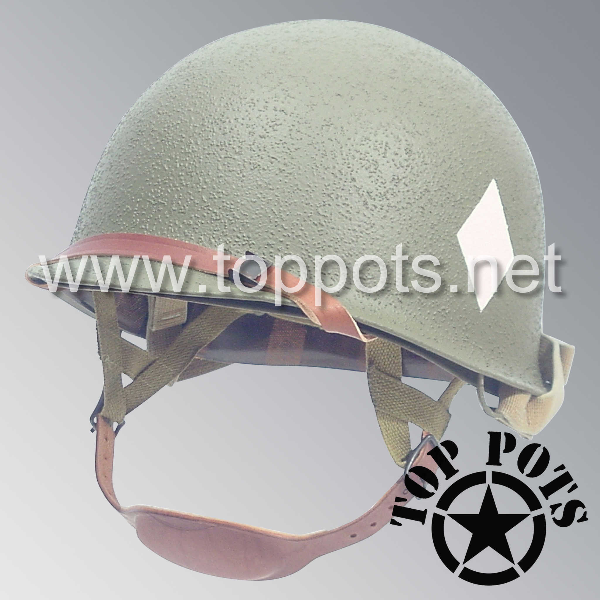 WWII US Army Restored Original M2 Paratrooper Airborne Helmet D Bale S -  Top Pots - WWII US M-1 Helmets, Liners and Reproduction Uniform Sales