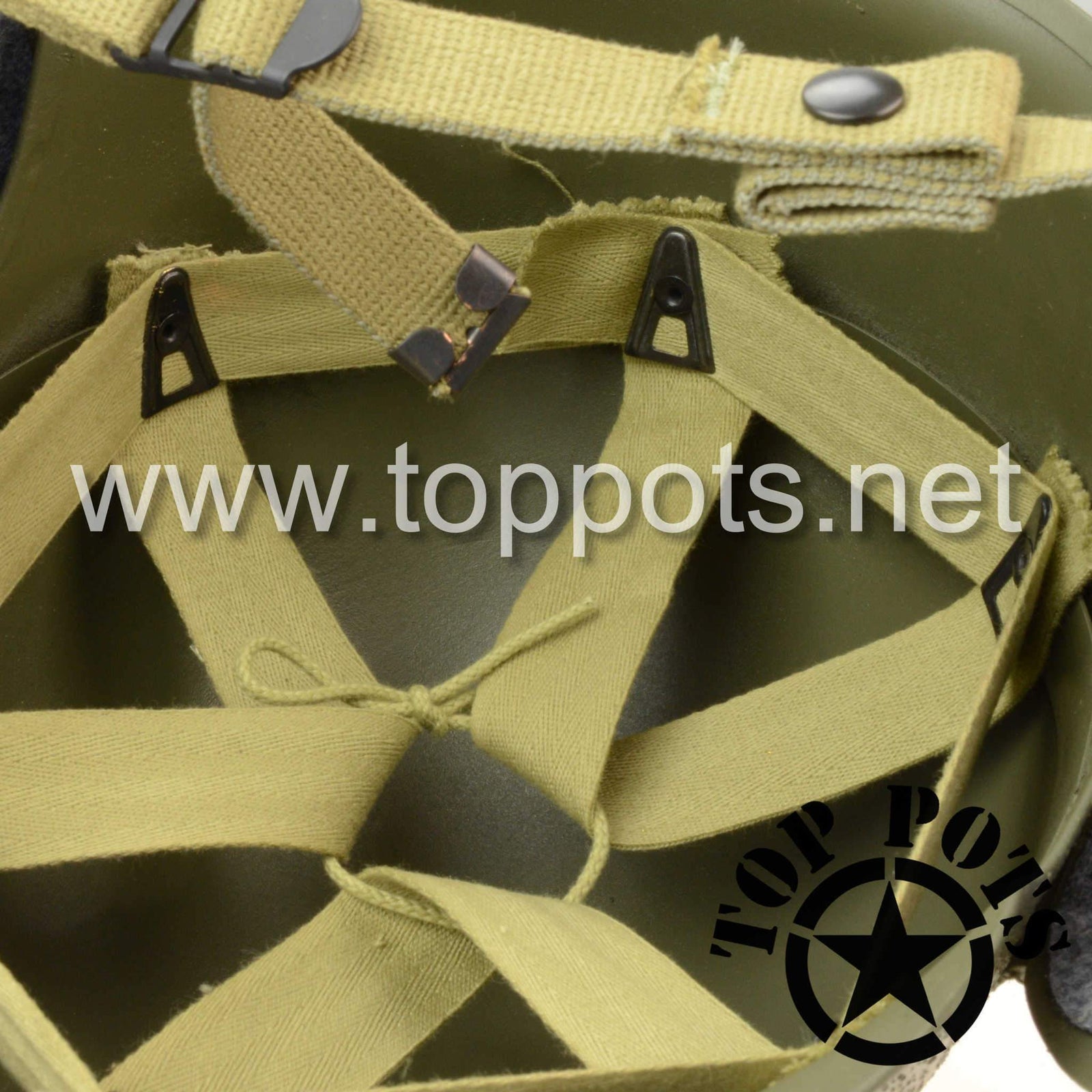 WWII US Army Air Corps M3 Flak Helmet and Liner Suspension & Chin Strap Set (Unassembled Suspension Cradle and Chinstrap Set Only)