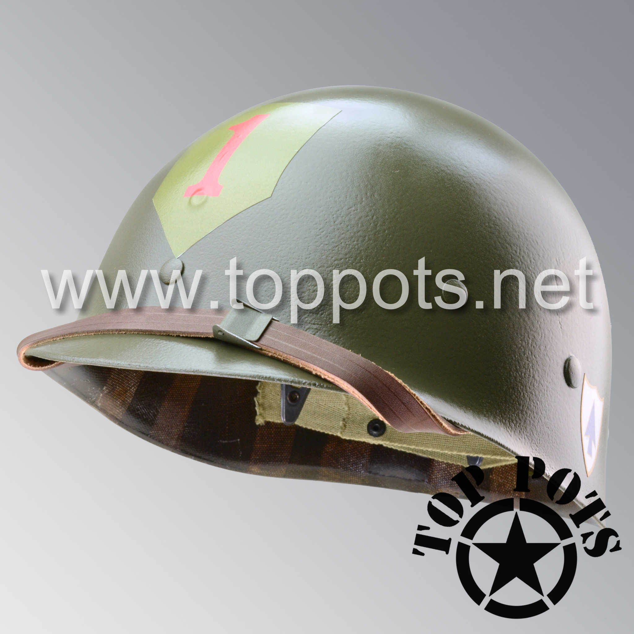 WWII US Army Restored Original M1 Infantry Helmet Liner with 26th Infa ...