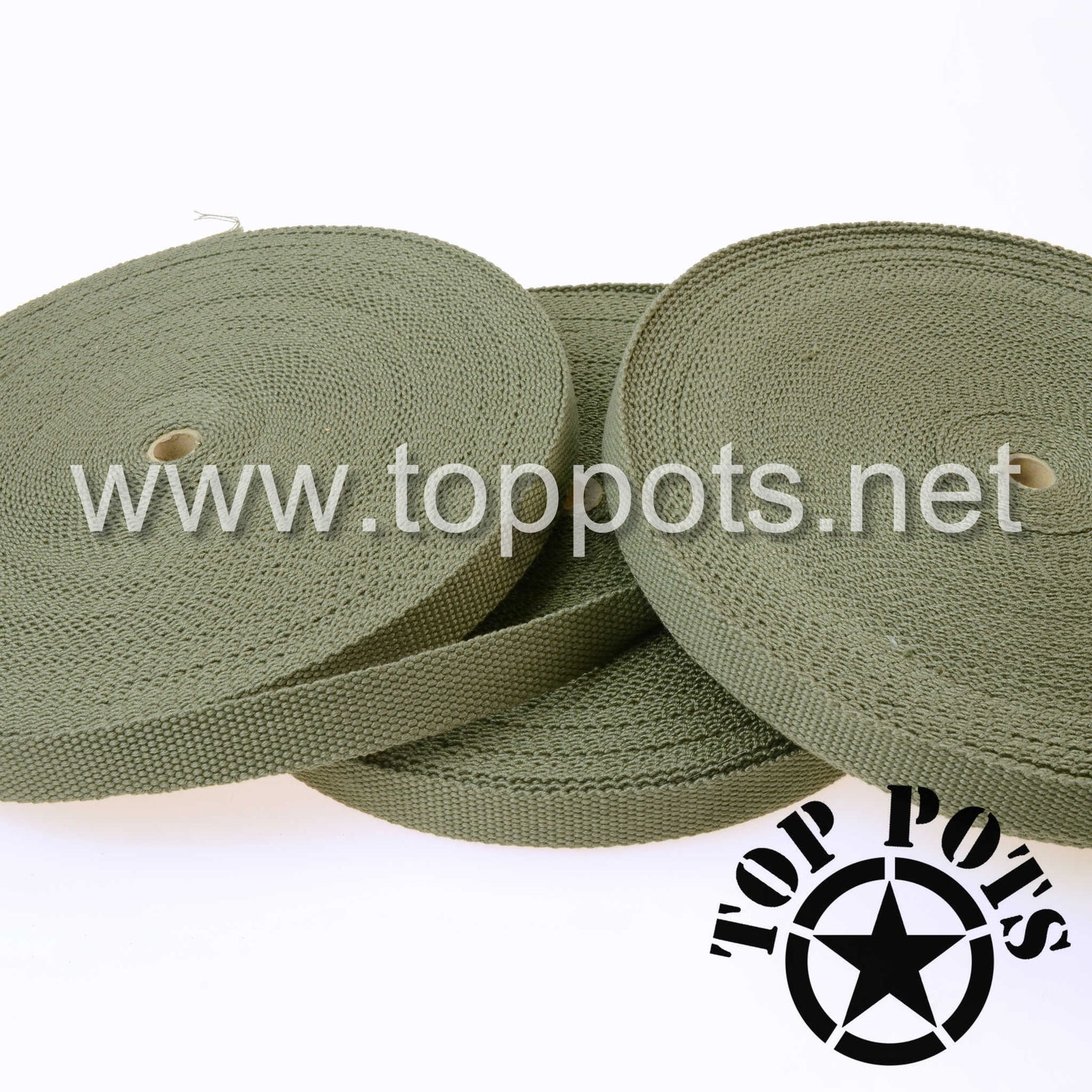 WWII US Army M1C Paratrooper Helmet Liner Cotton Olive Drab 7 A Strap Webbing - Shuttle Loom (10 Diamond)