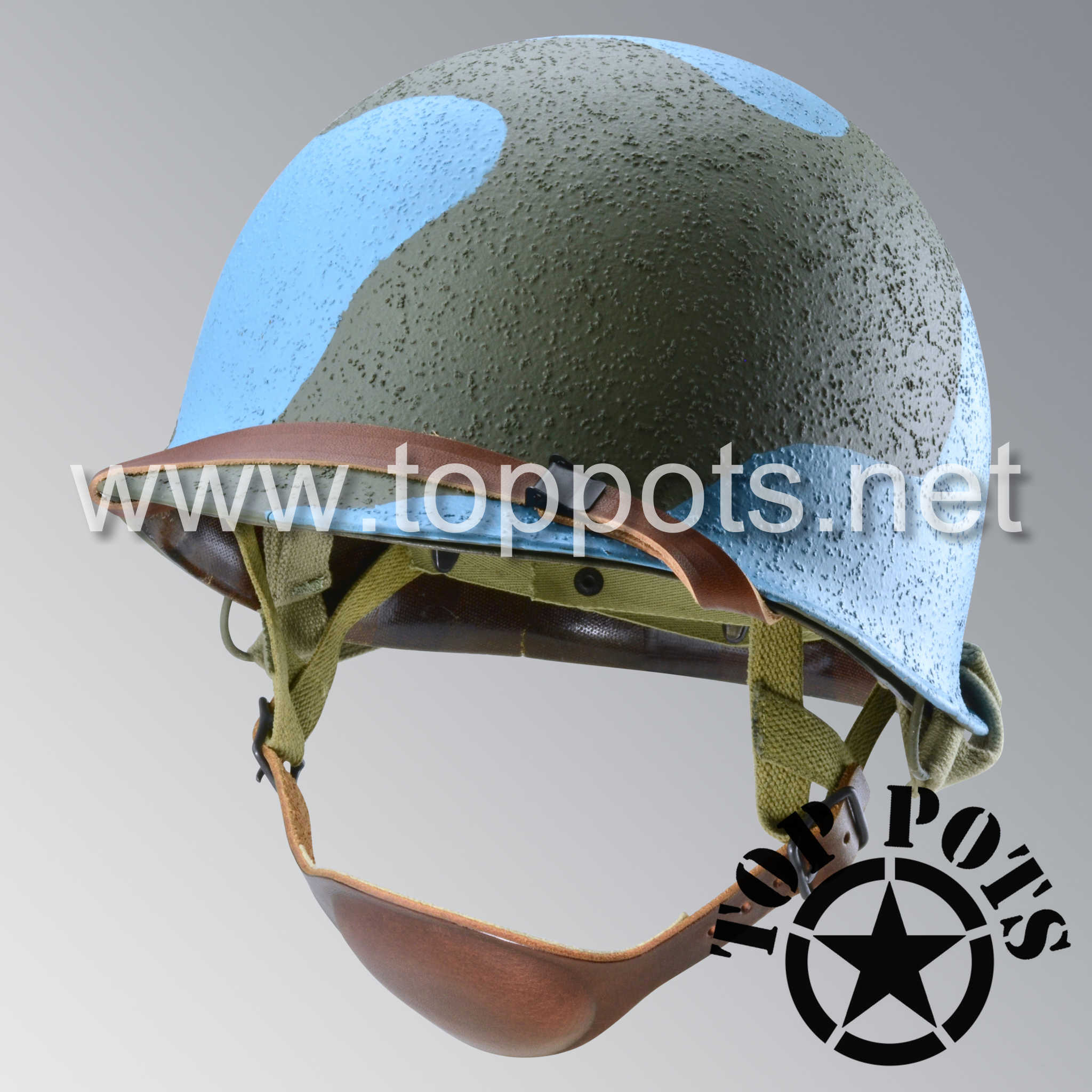 bike army helmet for sale WWII USMC Marine Corps M2 Para Marine Paratrooper Airborne Helmet D Bale Shell and Liner with Pacific Water Camouflage Emblem