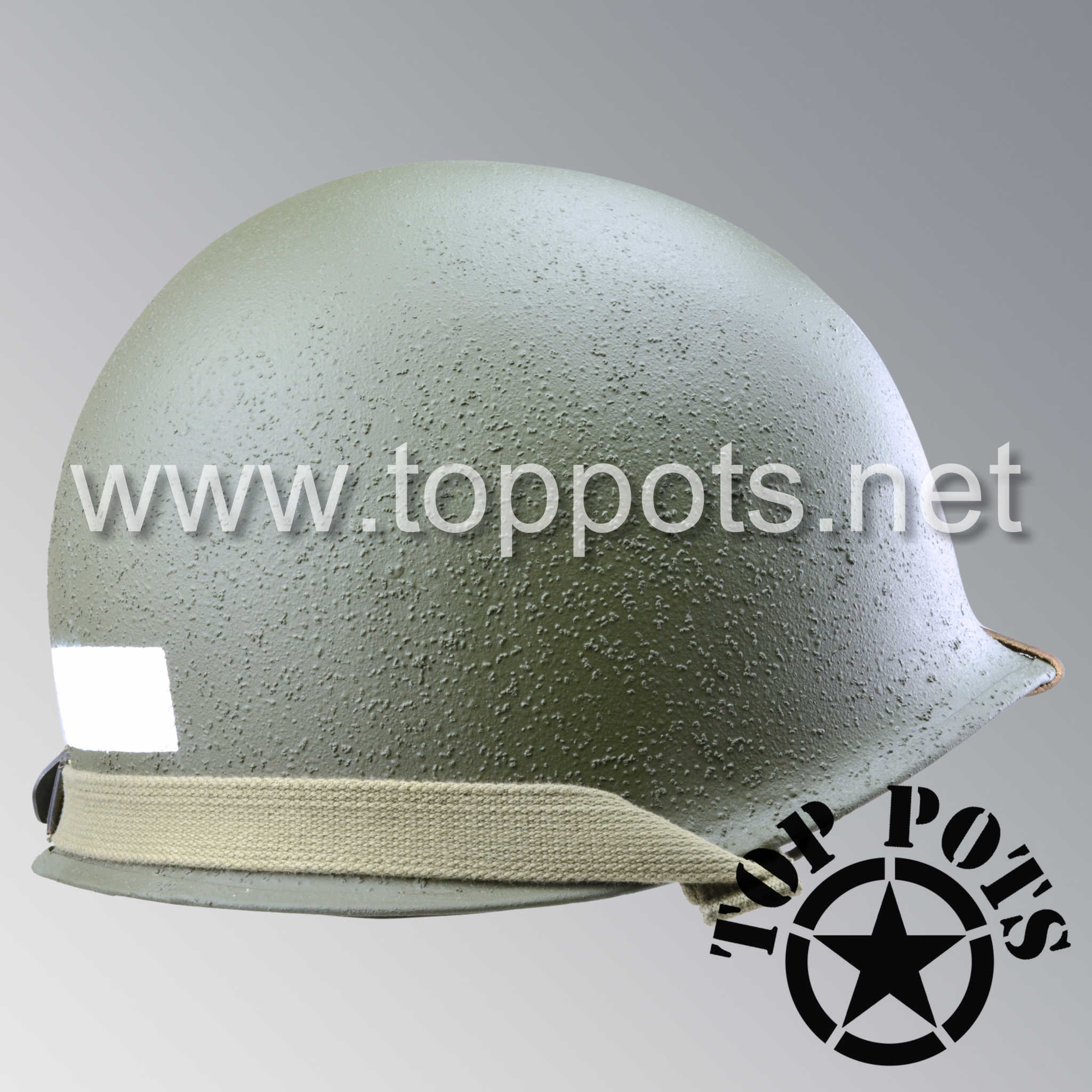 WWII US Army Restored Original M1 Infantry Helmet Fix Bale Shell and L - Top Pots