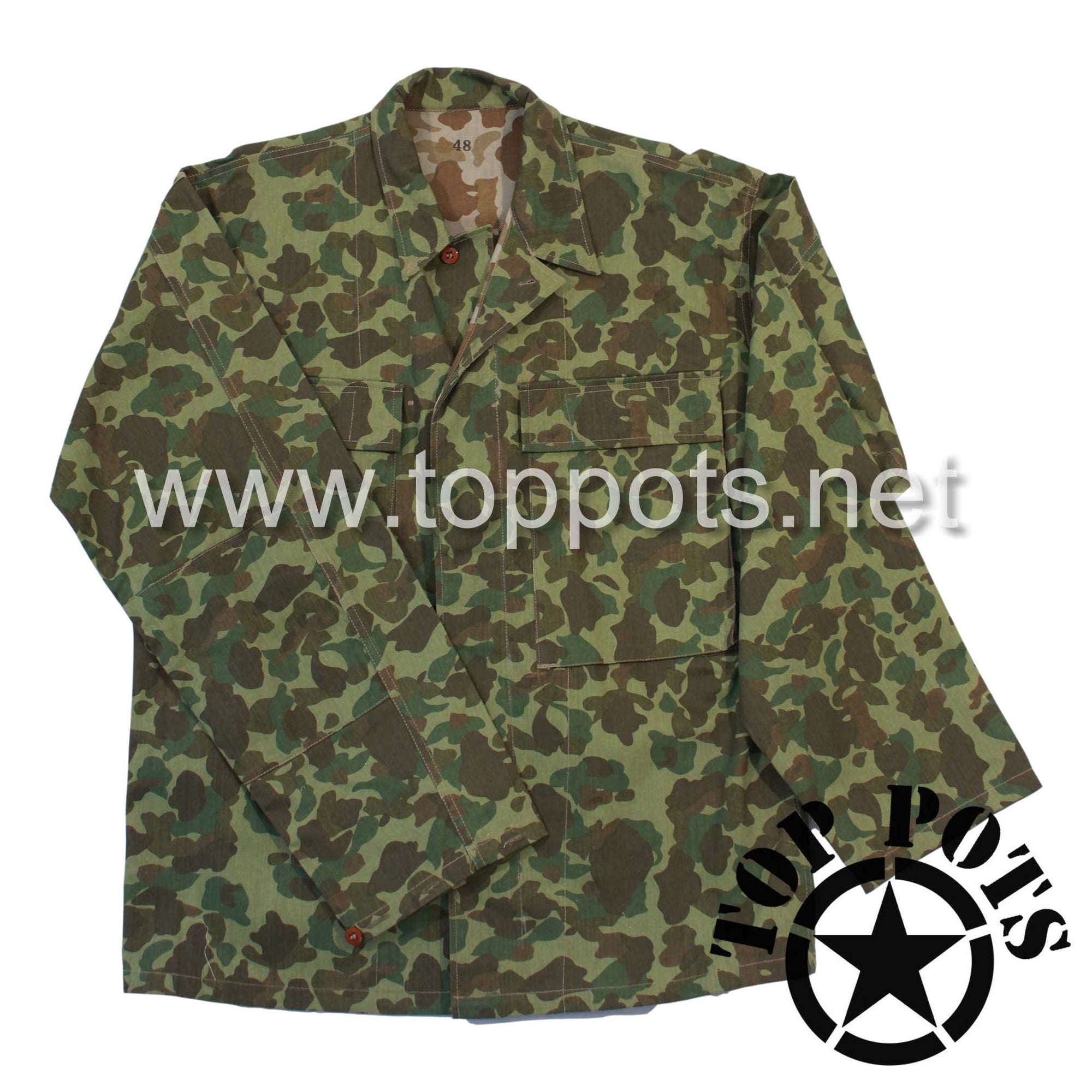 WWII US Army Reproduction M1942 Cotton HBT Uniform Herring Bone Twill Camouflage Field Fatigue Jacket