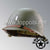 WWII US Army Restored Original M1 Infantry Helmet Swivel Bale Shell and Liner with Lieutenant Rank and Leadership Stripe