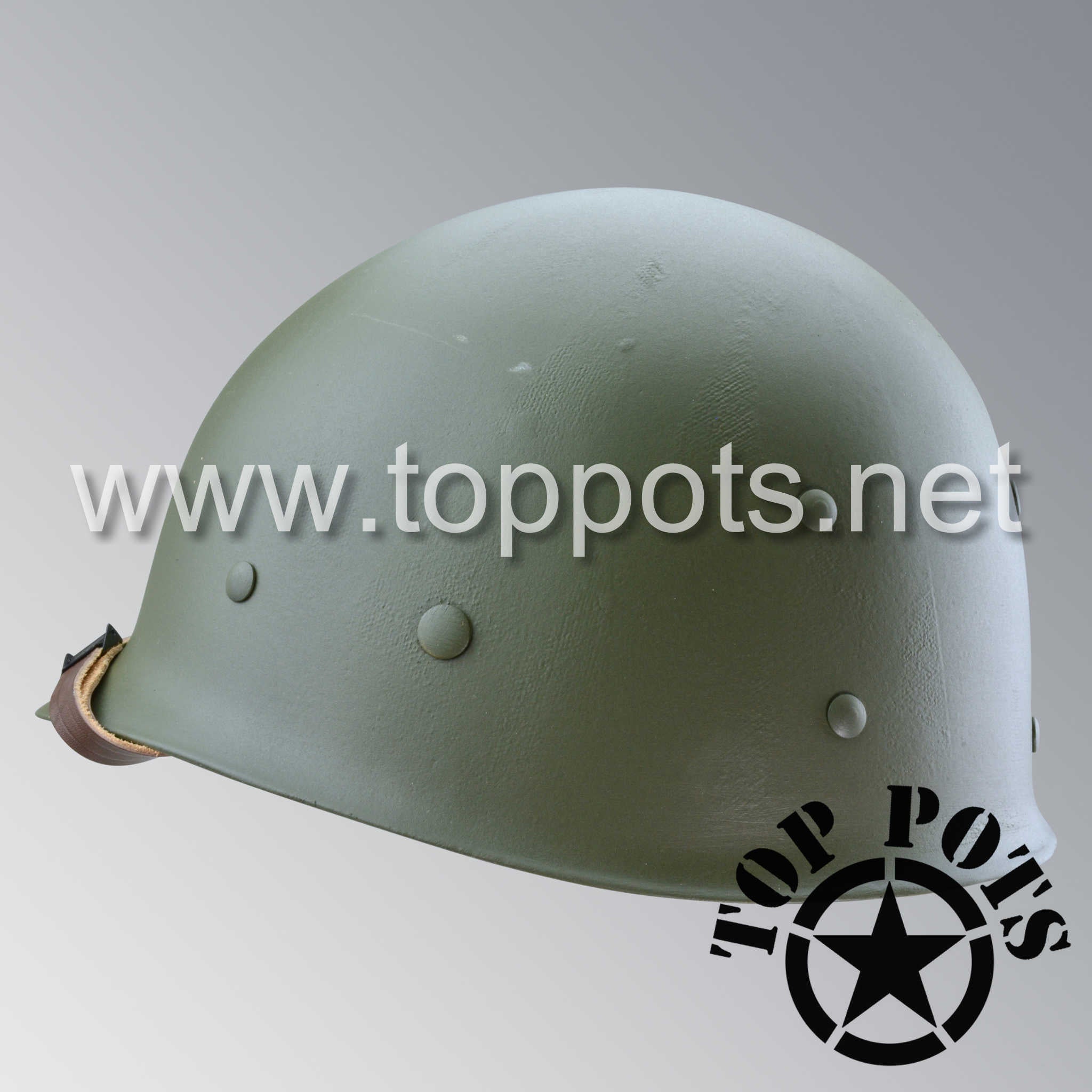 WWII US Army Restored Original M1 Infantry Helmet Swivel Bale Shell an - Top Pots