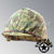 WWII USMC Aged Original M1 Infantry Helmet Swivel Bale Shell and Liner with Marine Corps Camouflage Cover