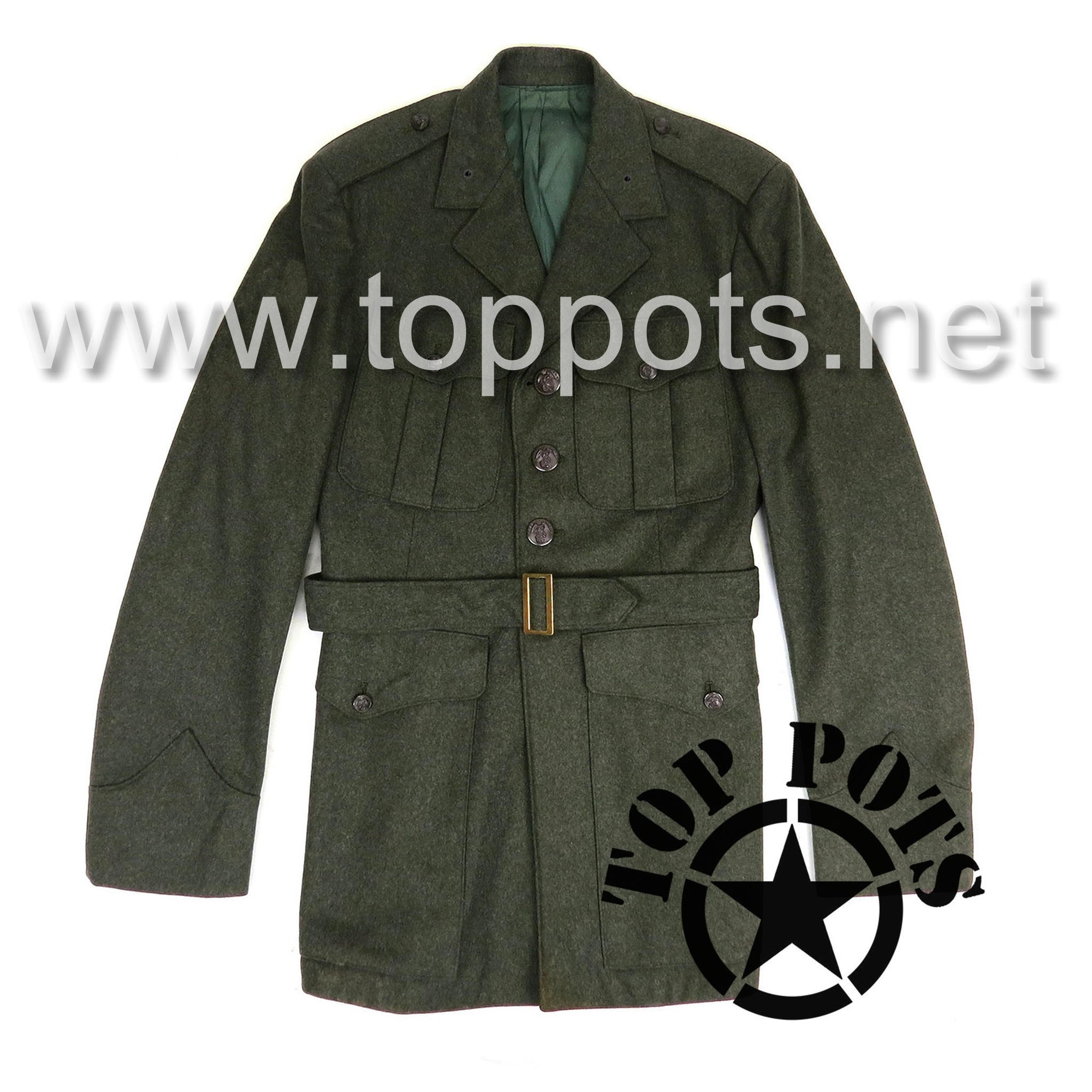 WWII USMC Reproduction M1937 Green Wool Marine Corps Service Dress Coat Jacket