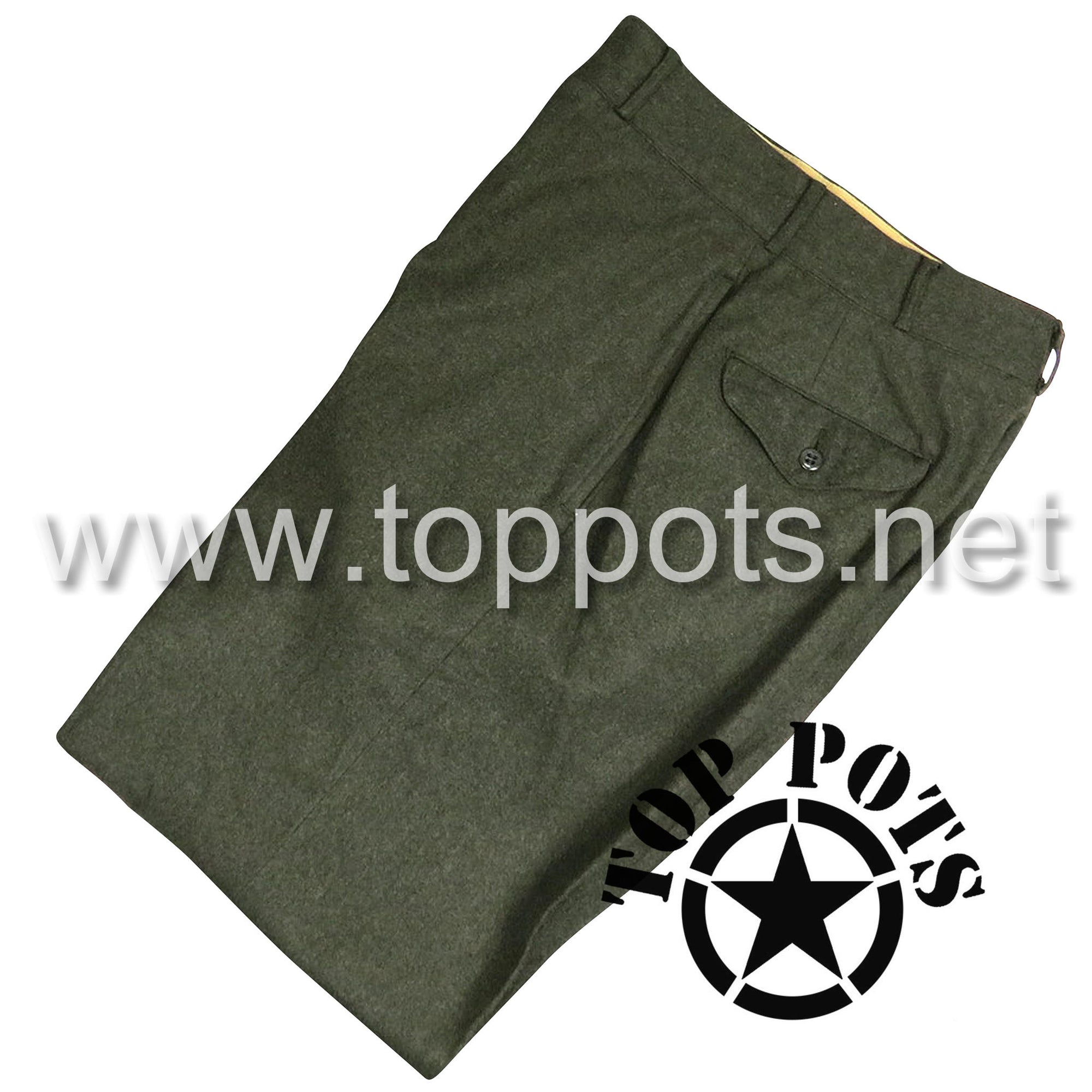 WWII USMC Reproduction M1937 Green Wool Marine Corps Service Dress Coat Trouser Pants