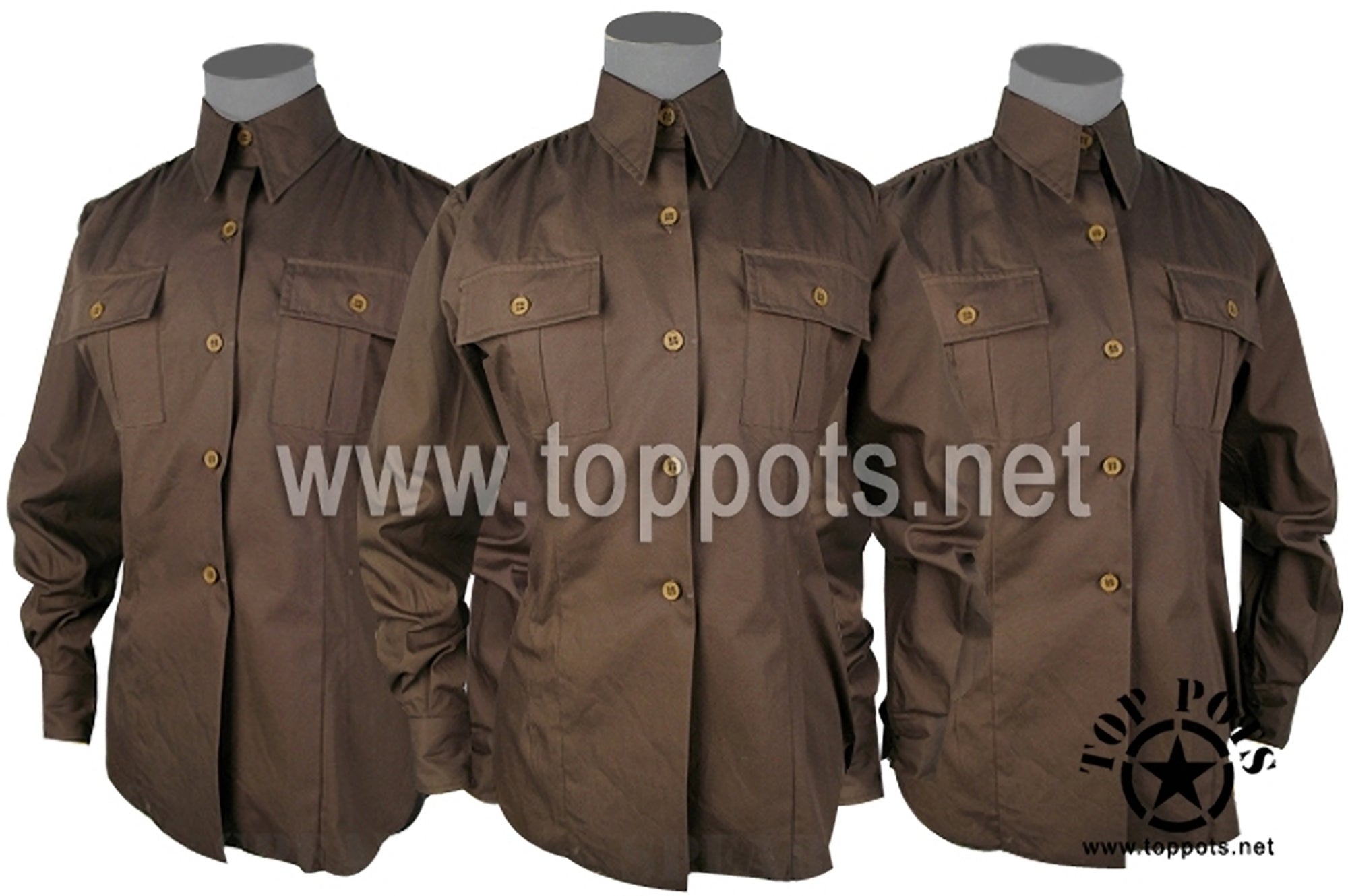 WWII US Army Reproduction Chocolate Gabardine WAC Officer Uniform – Shirt
