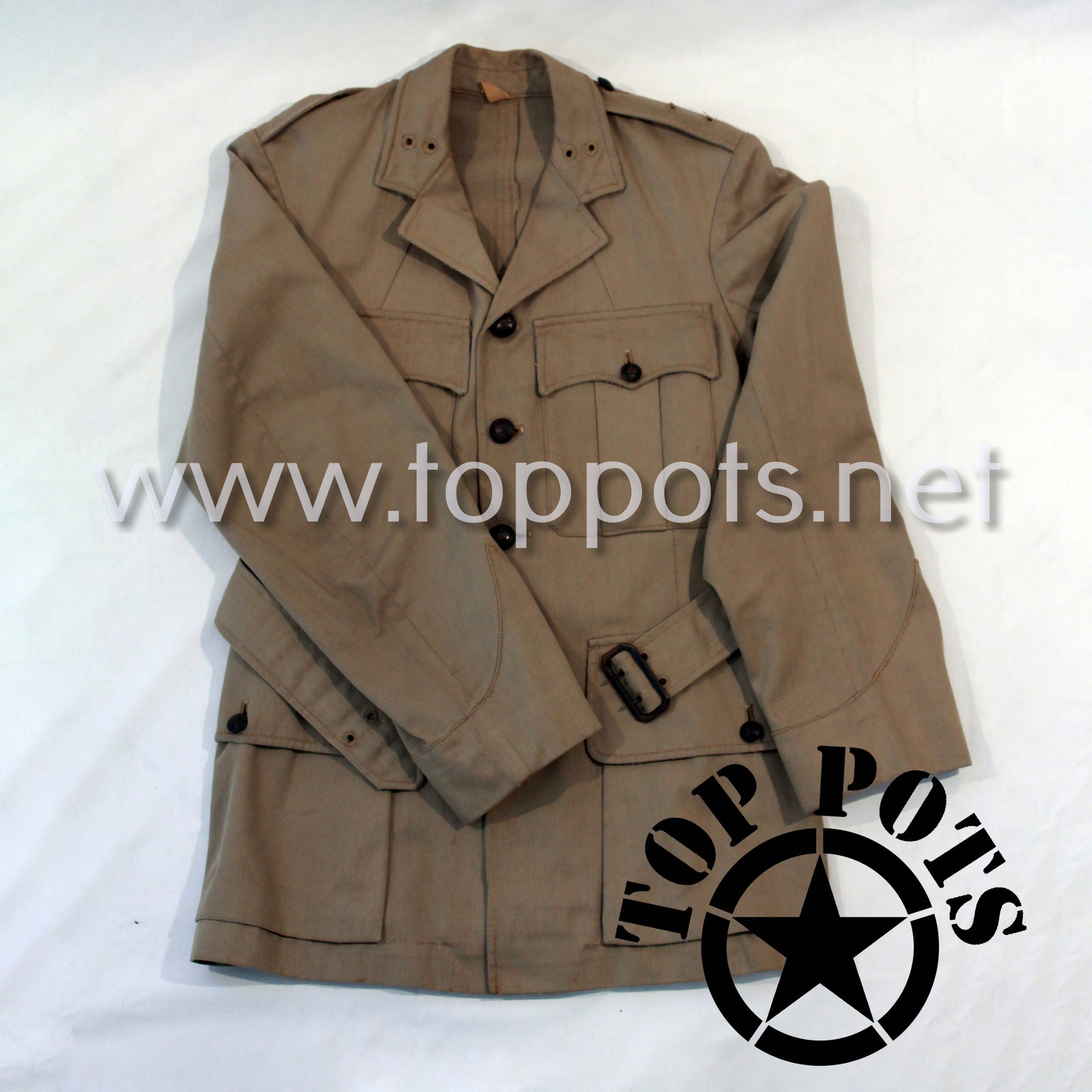 Featured Uniform - Original WWII ANZAC Australian Army Second Australian Imperial Force Officer Uniform Officer Bush Jacket Khaki Cotton (Jacket Only)