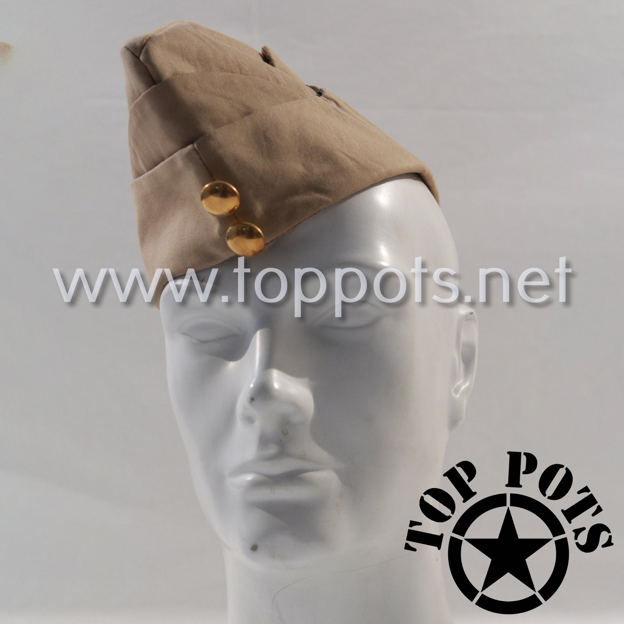 Featured Uniform - Reproduction WWII British Army Uniform Khaki Drill Cotton Field Service Cap (Costume Grade)
