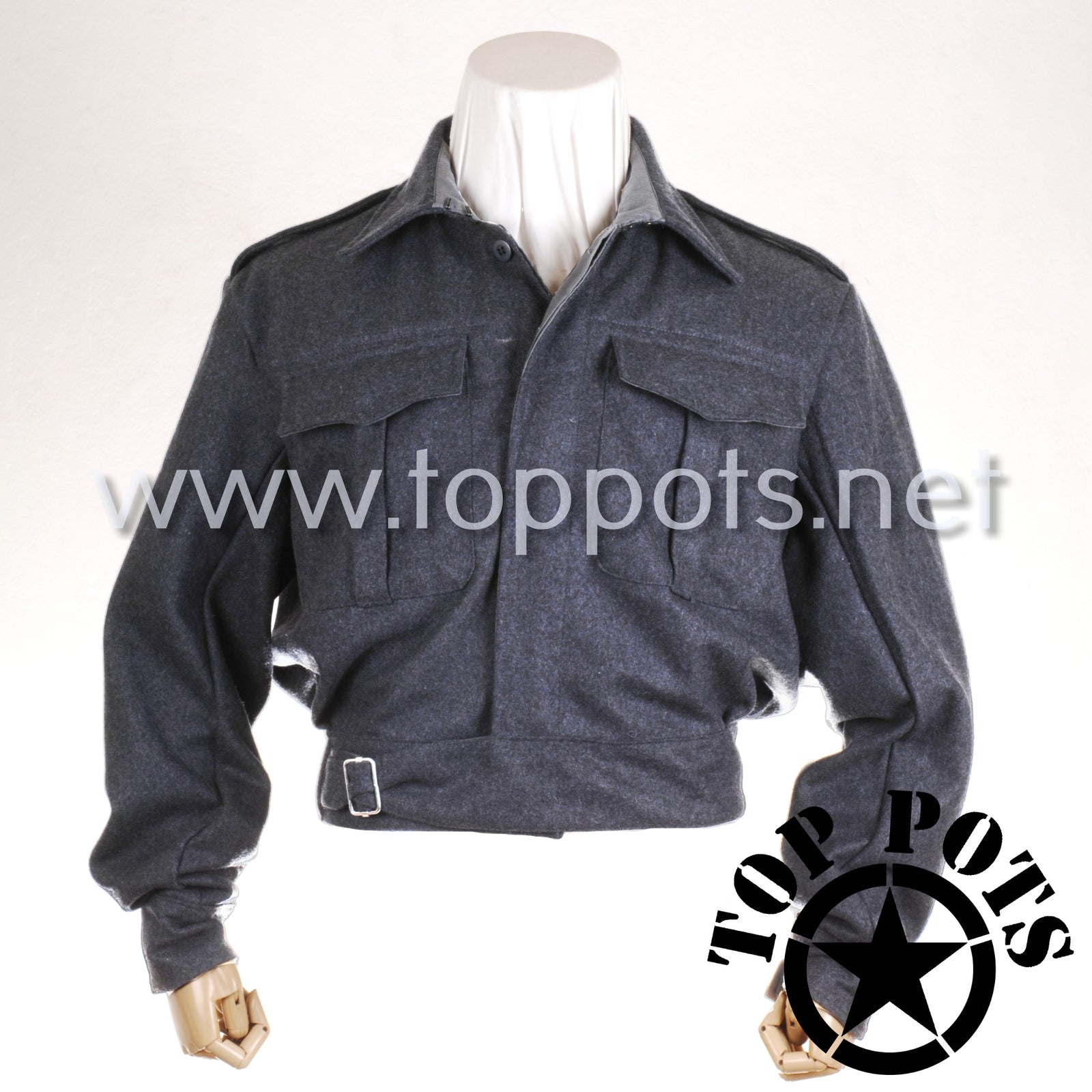 WWII British Royal Air Force Reproduction M1940 Wool Blue Grey RAF Enlisted Uniform Airmen Battledress Service Jacket – Suit Blue Grey Aircrew