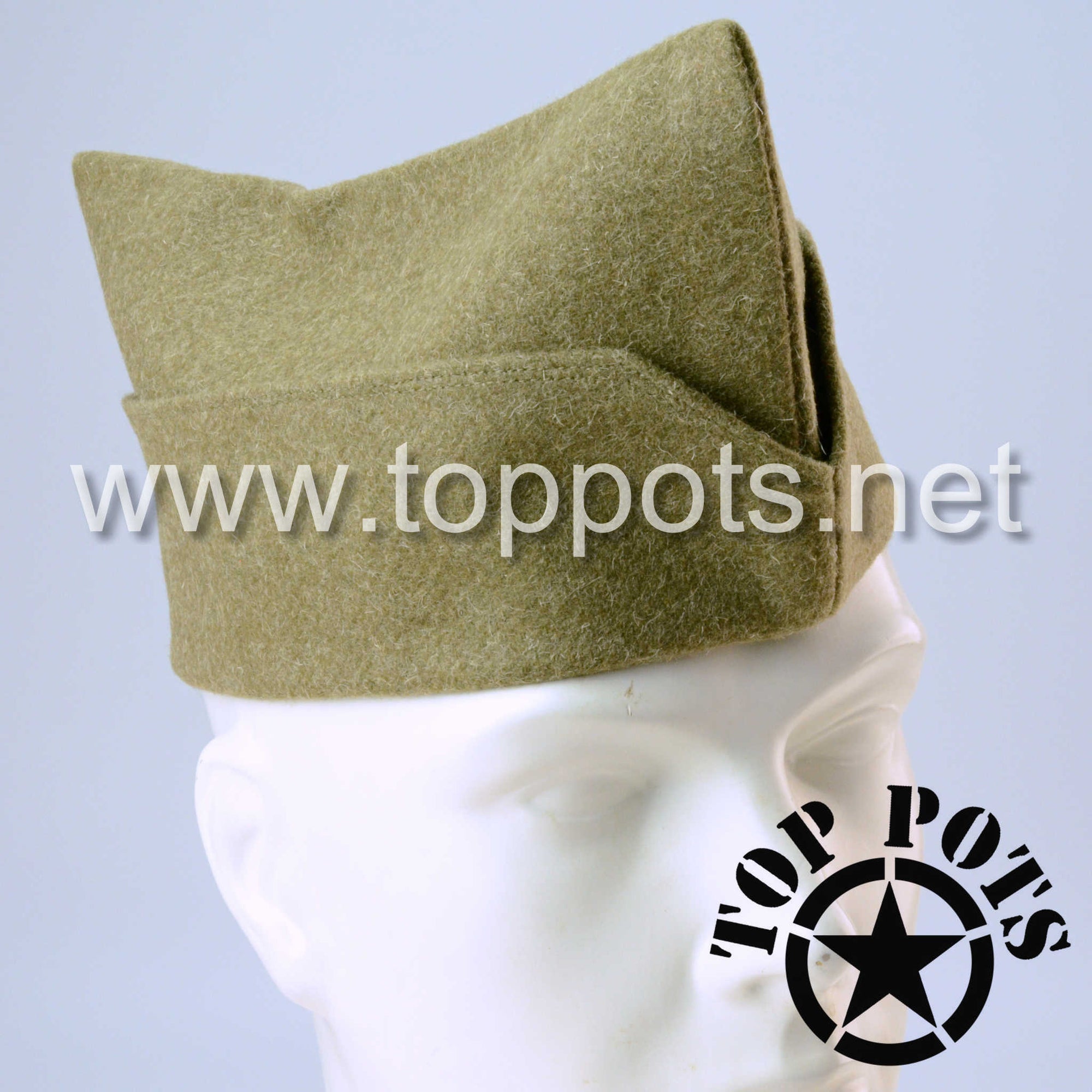 WWI US Army Reproduction American Doughboy Wool Enlisted Uniform Overseas Side Cap – French Cut