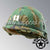 Post Vietnam US Army Original M1 Infantry Helmet Swivel Bale Shell and Liner with ERDL Woodland Camouflage Cover